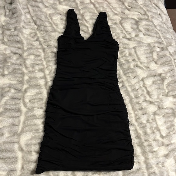 Express Ruched Black Dress size Small - Picture 2 of 3